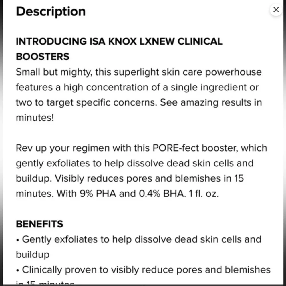 Avon Isa Knox LXNEW Clinical Booster Pore Perfector